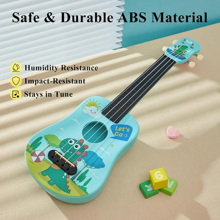 21 Inch Soprano Ukulele for Beginners Kids Adults & Students, Nylon Strings Hawaiian Ukelele Starter Kit with Gig Bag Strap Picks Extra Strings, Portable Musical Instrument Holiday Gift(Blue)