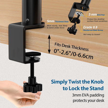 Set of 2 Desktop Clamp Speaker Stands Short Studio Monitor Stands Height Adjustable