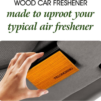 Car Air Freshener-Wood Air Freshener-Car Odor Eliminator-car scent-Long Lasting Scent-Variety Scent Refill（Teak-Amber-Grove）3pcs- Metal Clip 1pcs