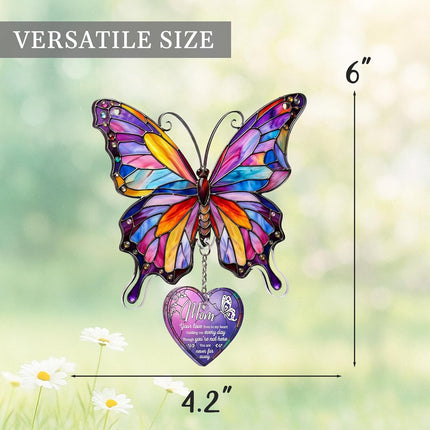 Butterfly Mom Memorial Acrylic Suncatcher Ornament, Loss of Mom Memorial Gifts, Butterflies Memorial Sympathy Gifts, Butterflies Remembrance Window Hangings, Butterfly Gifts for Women