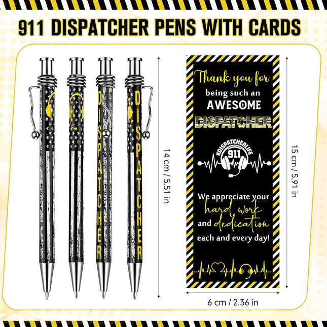 25 Set 911 Dispatcher Gifts Bulk Telecommunicator Week Gifts Ballpoint Pens with Thank You Bookmarks 911 - photo 2
