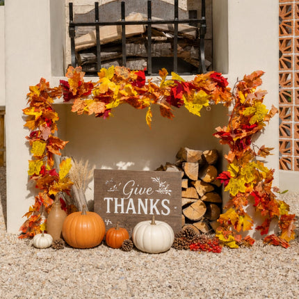 3 Pack Fall Leaves Garland, 17.7Ft Maple Leaf Fall Vines Autumn Garland for Thanksgiving Wedding Party Decor, Indoor Outdoor Farmhouse Home Decorations