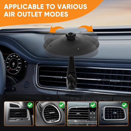 Car Cymbal Air Vent Drum: Mini Drum Set for Car Dash - Compact Car Crash Cymbal with Drum Stick - Fun Musical Car Accessory for Drummers Music Lovers (Black)