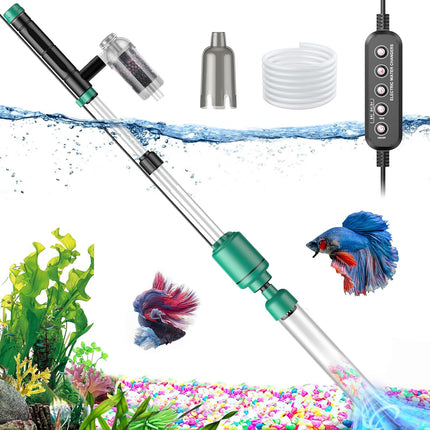 Electric Aquarium Vacemover Sand Wash Water Shower and Water Circulation, Timed Off