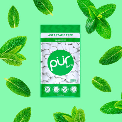Gum | Aspartame Free Chewing Gum | 100% Xylitol | Natural Spearmint Flavored Gum, 55 Pieces (Pack of 1) - photo 5