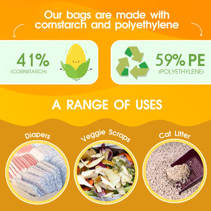 Dog Poop Bags with Handles, 200 Count, Unscented