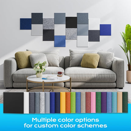 12 Pack Black Self-Adhesive Acoustic Wall Panels