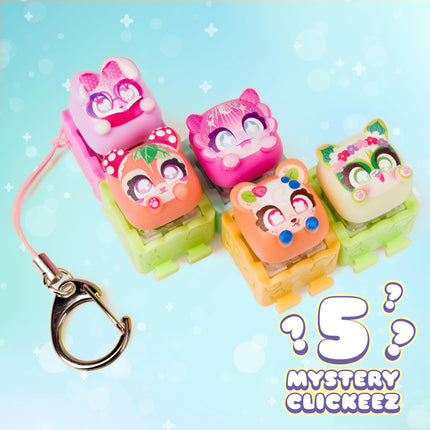 Series 3 5-Pack | 5 Collectible Character Keyboard Keys Click and Clack | Create Your Own Keychain | Ages 6+