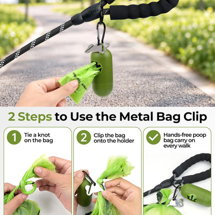 Correa de cuerda para perros medianos y grandes, 6 FT con mango acolchado, negro