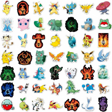 SourcetoHome 101Pcs Cartoon Pokémon Stickers in Gift Bag for Suitcase Laptop Computer Water Bottles Car Teens Decal Waterproof Sticker - General - detail view 2