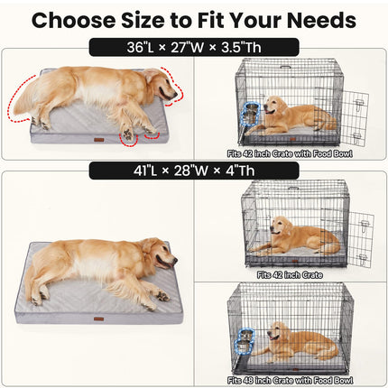 Orthopedic Large Dog Bed, Reversible Memory Foam, 41 inch-XL(Gray)