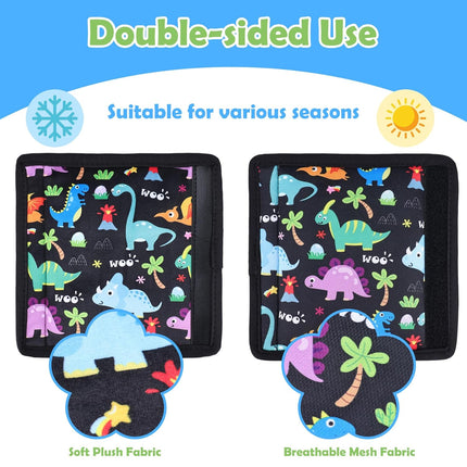 3 Pcs Car Seat Stroller Straps Pads for Baby, Newborn Soft Shoulder Strap and Crotch Covers, Universal Shoulder Straps Pads for Car Seat, Pushchair, High Chair (Dinosaur)