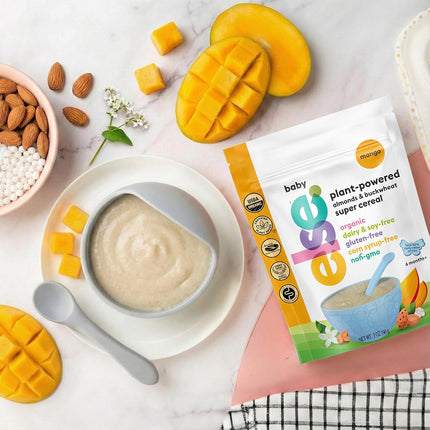 Else Nutrition Super Cereal For Babies 6 mo+, Baby Cereal with Real Whole Plants, Nutritionally Balanced meal, with gluten free carbs and plant protein (Mango, 1 Pack)