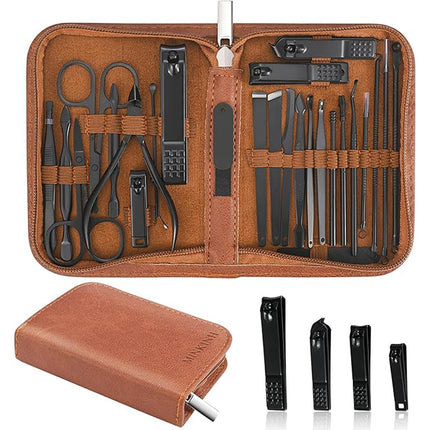 Manicure Set Nail Clippers Set Pedicure Kit, 26-Piece Brown