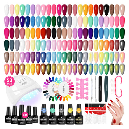 60 Pcs Gel Nail Polish Set, 55 Colors Gel Polish with Base Coat & 4 Effects Top Coat Full-Color Nail - photo 14