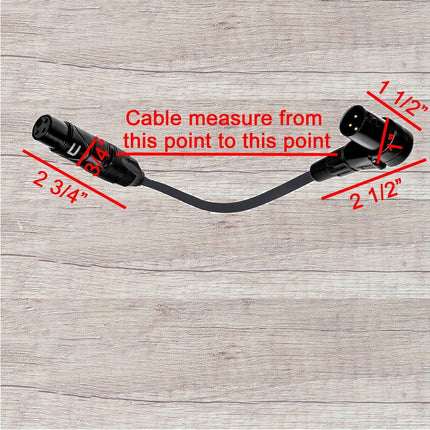 Balanced XLR Cable Right Angle Male to Straight Female - 3 Feet Black - Pro 3-Pin Microphone Connector for Powered Speakers, Audio Interface or Mixer for Live Performance & Recording