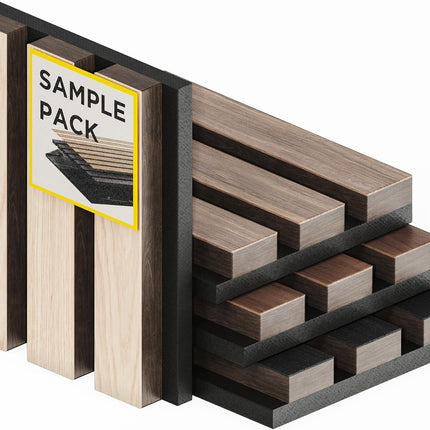 Samples-Pack Acoustic Slat Wall Panels - Soundproof Wood Paneling for Interior Decor