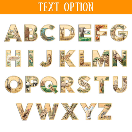 Personlized Layered Wooden Letters for Wall Decor, Wild Animal Wooden Nursery Letters, Wood Alphabet Name Signs for Kids Room, Letras Personalizadas para Decorar, Nursery Decor, Playroom Decor