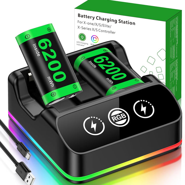 2X 6200mWh Controller Battery Pack Rechargeable Compatible with
