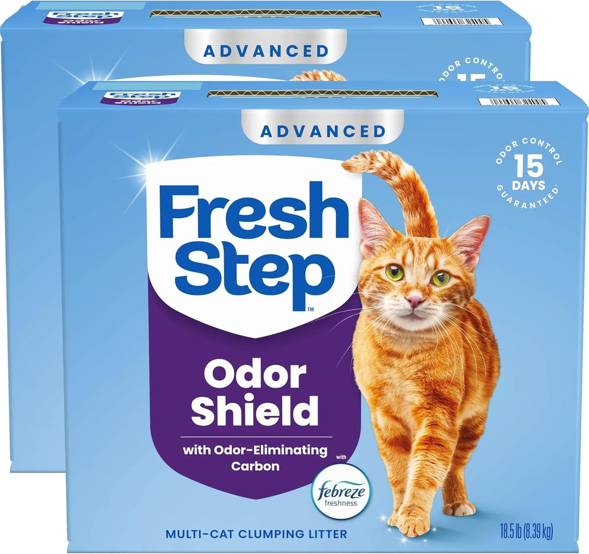 Advanced Odor Shield Multi Cat Clumping Litter with Freshness, Low Dust, Odor Control with Ammonia Block Tech