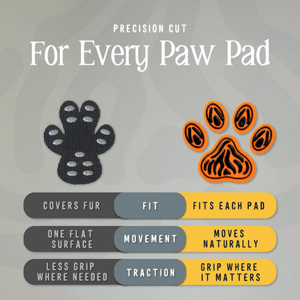 DOK TigerToes Premium Paw Grips for Senior Dogs, 40ct of Pre-Cut Anti Slip Dog Paw Pads for Hardwood Floors, Provides Traction for Slipping (40 Total Grips, Size Large)