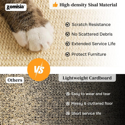 ZOMISIA Cat Scratcher with Ball Track Toy, Large Sisal Scratch Pad for Indoor Adult Cats, Wooden Interactive Cat Puzzle Toys for Kitten Mental Stimulation Self Play Home Enrichment
