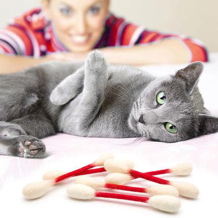 Glaciart One Swabs Cat Toys with Catnip - 6 Pk | Durable for Chew, Cute Cat Toys Interactive Kitty for Boredom, Exercise, & Play | Filled w/Organic Catnip for Anxiety & as Digestive Aid | Gift Idea