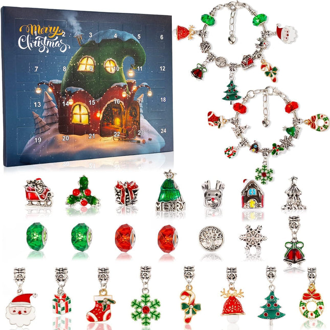 Christmas Countdown Advent Calendar Bracelets 2026 for Kids Girls Gift