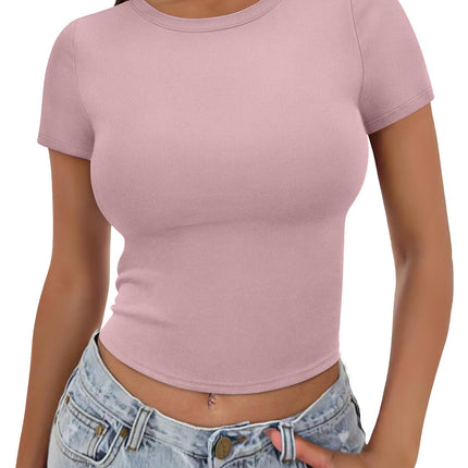 Crop Tops for Women Summer Trendy Tight Tshirts 2024 Slim Fit