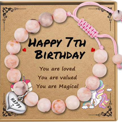 Sereney Birthday Gifts for Girls, Beaded Bracelets as 1/2 1 2 3 4 5 6 7 8 9 10 11 12 13 14 15 16 Year Old Birthday Gift, Adjustable Cross/Pearl Bracelet as Happy Birthday Gifts for Daughter