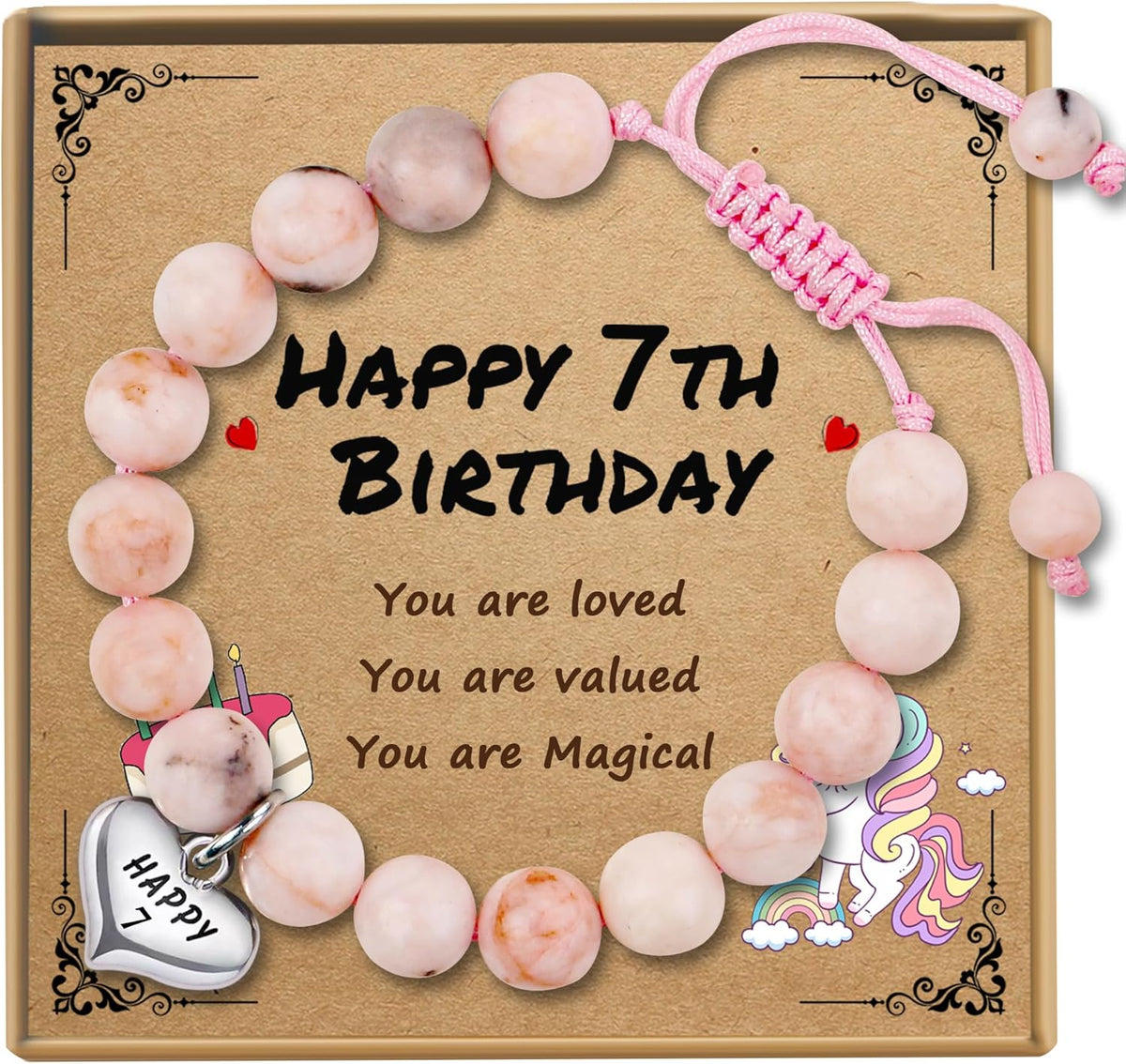 Birthday Gifts for Girls, Beaded Bracelets as 1/2 1 2 3 4 5 6 7 8 9 10 11 12 13 14 15 16 Year Old Birthday Gift