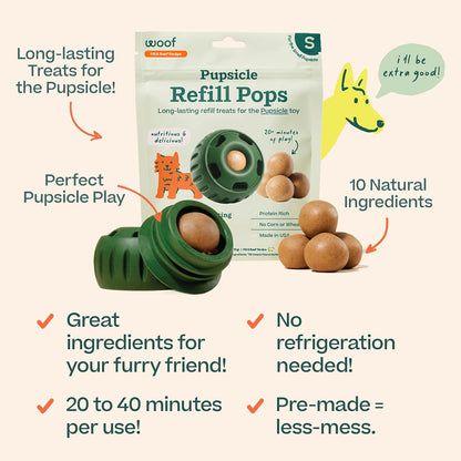 Refill Pops for Pupsicle - Low-Mess Dog Snacks - with Peanut Butter and Beef - Dog Treats - Long Lasting - photo 3