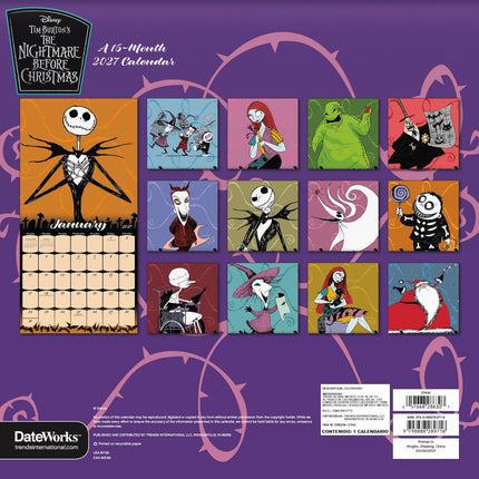 2027 Nightmare Before Christmas Wall Calendar
