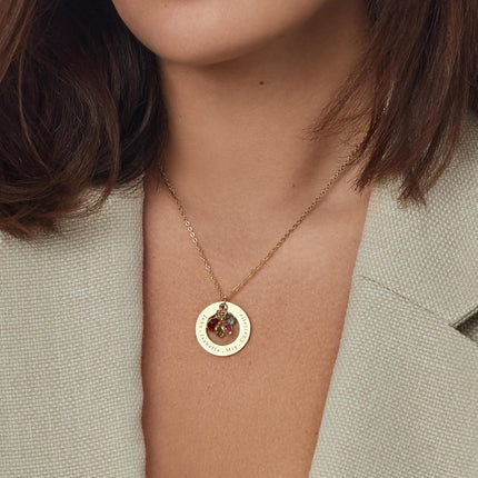 Birthstone Necklace for Mom, Personalized Necklace with Kids Names, Custom Family Jewelry for Wife, Grandma, Women, 1 2 3 4 5 Grandkids, Mother's Day & Birthday Gift, 18k Plated Gold, Rose, Silver