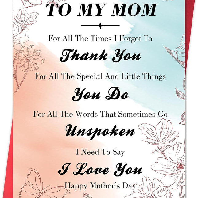 Mothers Day Card,Happy Mothers Day Cards for Mom from Daughter