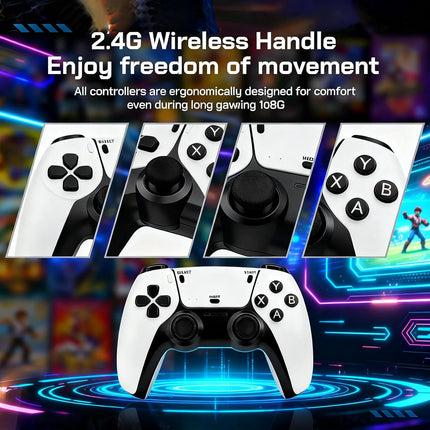 UWDFH Retro Gaming Console, 2026 Gaming Stick Pro, 20000 Games -64GB, 4k HDMI Output, and 2.4GHz Wireless Controller, 26 Classic Emulators, Plug and Play Video Games for TV (Black)
