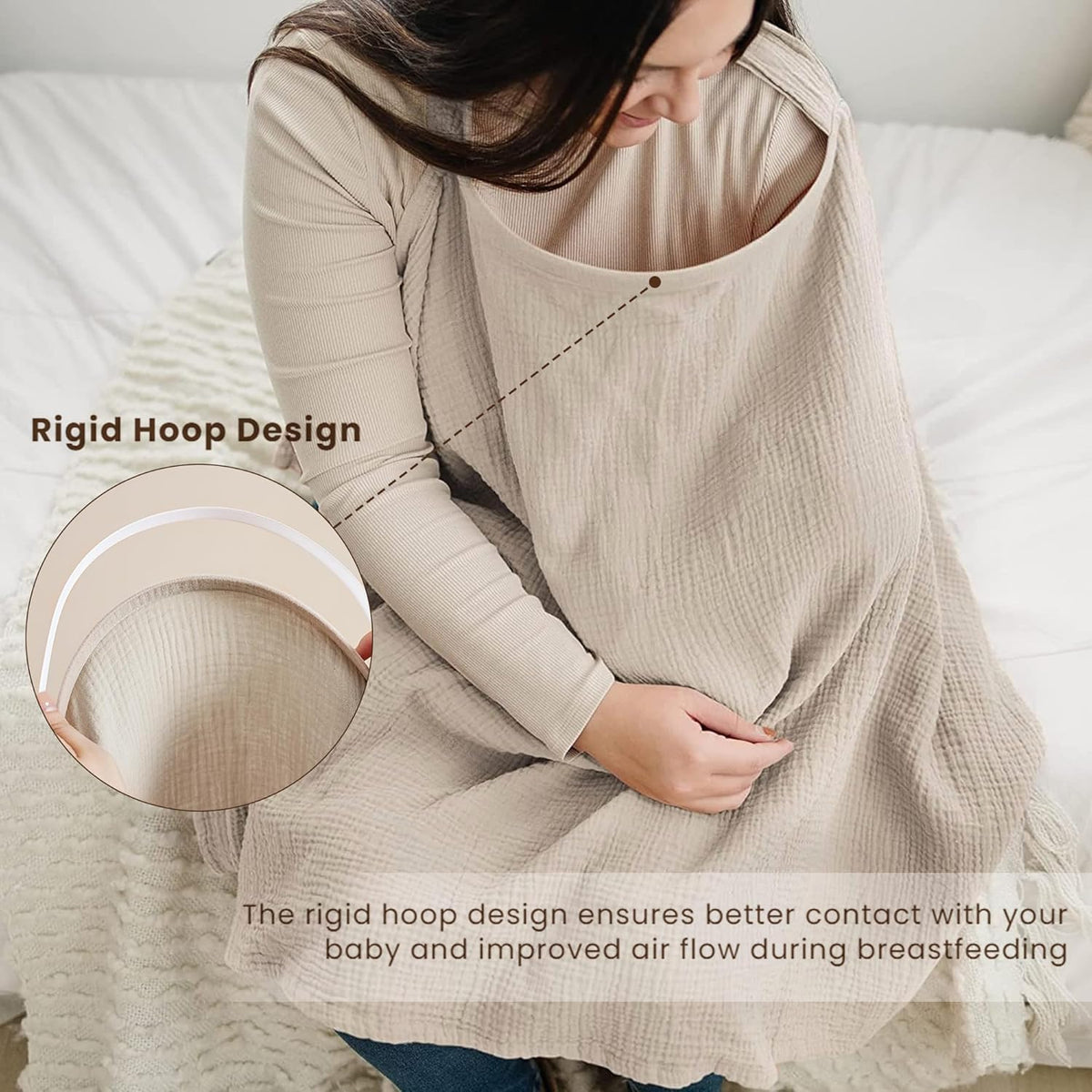 Muslin Nursing Cover in Summer Wheat - photo 3