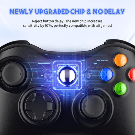 Gamrombo 2 Pack Replacement for Xbox 360 Controller, Wireless Controllers Gamepad Upgraded Joystick Compatible with 360 & Slim, Windows 11/10/8/7 PC Controller