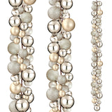 2 Pcs 6 ft Christmas Ball Ornament Garland, Champagne Gold
