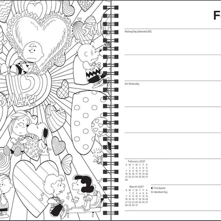 PEANUTS® 2027 Monthly/Weekly Coloring Calendar with Stickers to Color