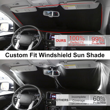 Windshield Sun Shade Compatible with 2021-2024 2025 2026 Ford F150 F-150 (Lariat, King Ranch, Platinum, XL XLT Limited Raptor) Accessories Sunshade Shield Protector