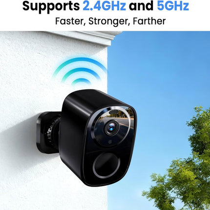 2026 Enhanced 2K UHD Security Cameras Wireless Outdoor – Free Cloud & SD Storage, Dual-Band WiFi 2.4G/5G, Full-Color Night Vision, 6-Month Battery, Motion Alerts, IP66 Weatherproof, 2-Way Talk