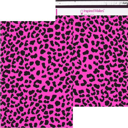 Inspired Mailers - Large Poly Mailers 14.5 x 19-50 Pack - Hot Pink Cheetah - Shipping Bags for Clothing - Mailing Envelopes - Shipping Envelopes - Poly Bags