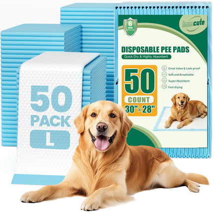 100 Count Large Dog & Cat Puppy Pee Pads - 28"x30" Absorbent Potty Training Pads | Leakproof Quick-Dry Disposable Pet Pads for Puppies, Dogs & Cats | Indoor, Outdoor, Litter Box, Housebreaking Use