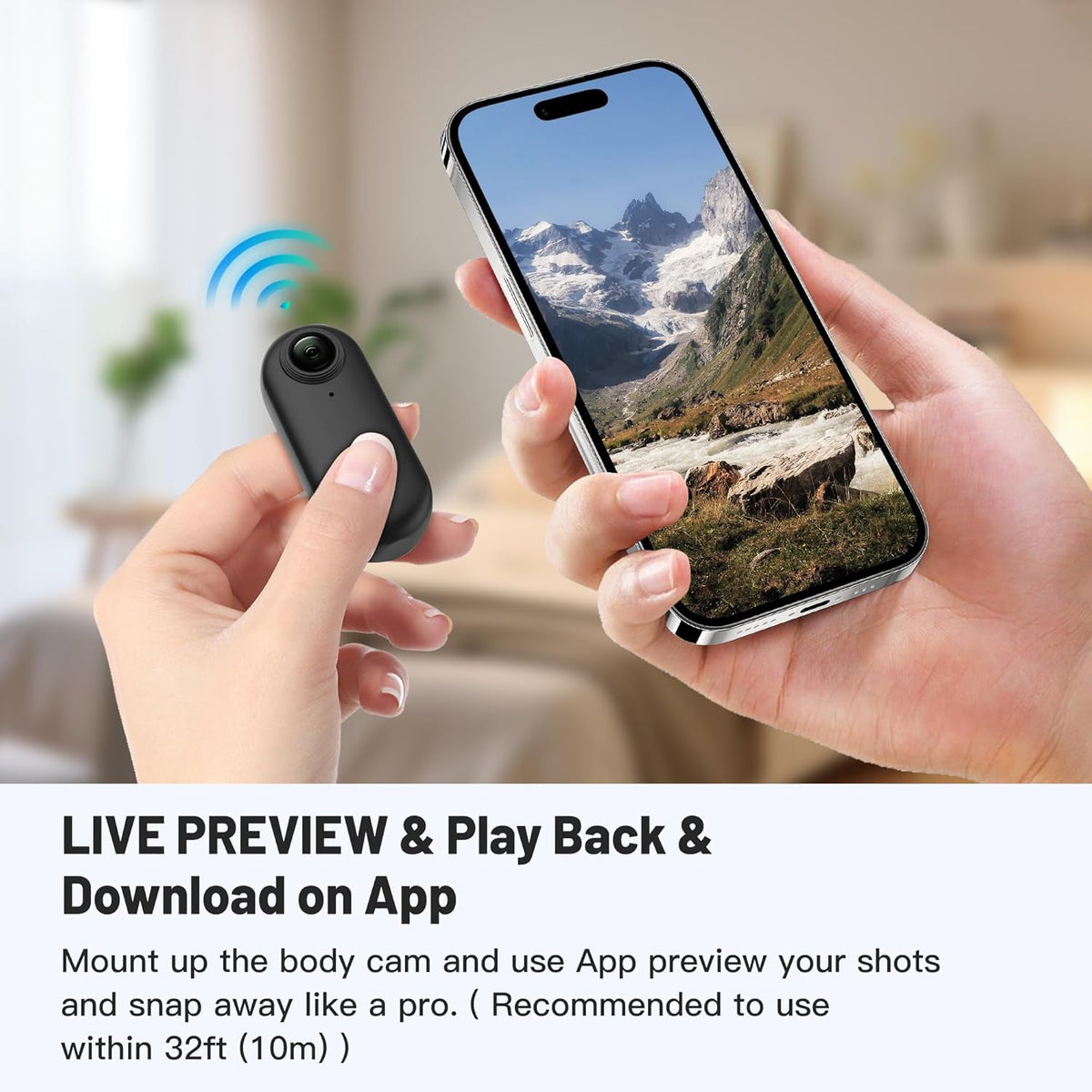 Mini Wearable Body Worn Action Camera, FHD 1080P, 128GB, Black - photo 4