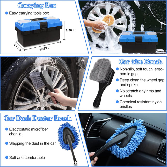 27Pcs Car Detailing Kit, Car Cleaning Kit, Car Detailing Brush Set, Drill Brush Set, Car Detailing - photo 2