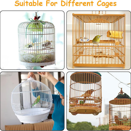 Adjustable Bird Cage Seed Catcher, Black Bird Cage Net Birdcage Cover Skirt Nylon Mesh Netting, Stretchy Birds Cages Guard for Parrot Parakeet Macaw African Any Cages Cover