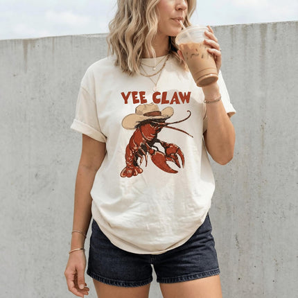 Yee Claw Crawfish Shirt, Funny Southern Tee, Western Cajun Shirt, Country Seafood Graphic, Comfort Colors Shirt