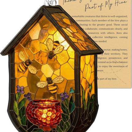 Bumble Bee Gifts for Women, Bee Ornament, Acrylic Suncatcher Window Hanging Decoration, Inspirational Gifts for Women, Christmas Ornament Decorations 2025 (Beehive)