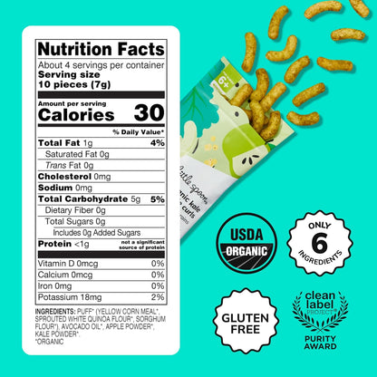 Kale Apple Meltable Baby Puffs, No Added Sugar, 4 Pack - photo 2